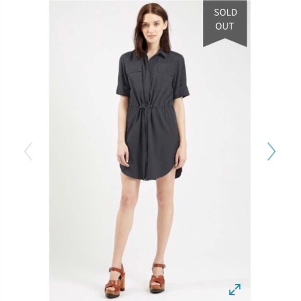 Top shop Gray Utility Shirt Dress Size 4